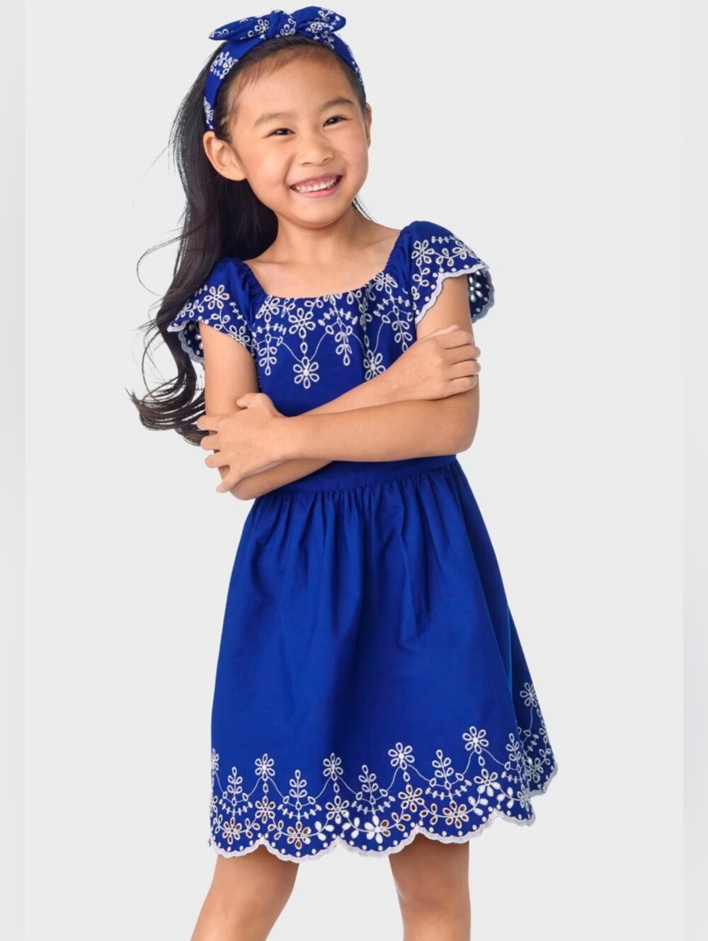 Gymboree "Blue Belle" eyelet fit and flare dress